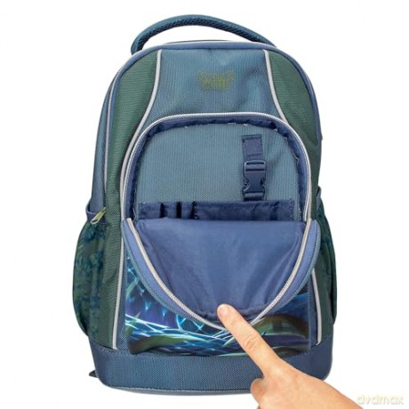 Dino World - Adventure World School Backpack With Snake - Deep Blue-Green