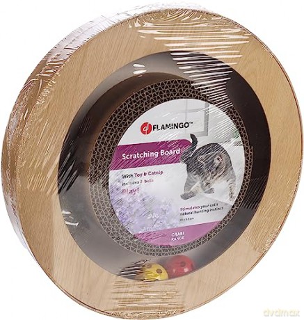 Flamingo - Scratching toy Cira Round Brown with catnip