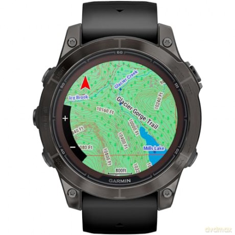 Garmin - fenix 7 Pro Sapphire Solar, Carbon Grey Titanium w/Black Band