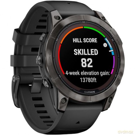 Garmin - fenix 7 Pro Sapphire Solar, Carbon Grey Titanium w/Black Band