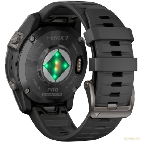Garmin - fenix 7 Pro Sapphire Solar, Carbon Grey Titanium w/Black Band