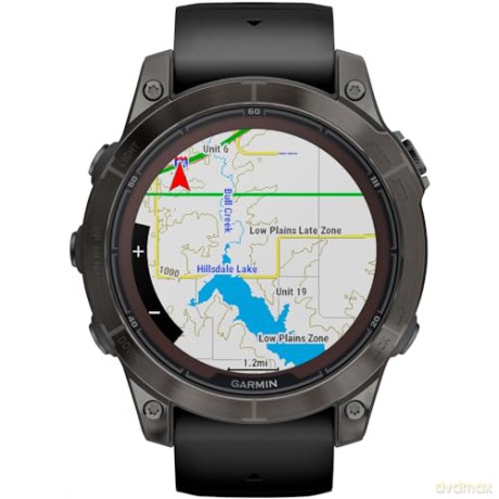 Garmin - fenix 7 Pro Sapphire Solar, Carbon Grey Titanium w/Black Band