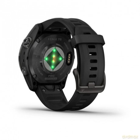 Garmin - fenix 7S Pro Sapphire Solar, Carbon Gray Ti w/Black Band