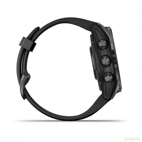 Garmin - fenix 7S Pro Sapphire Solar, Carbon Gray Ti w/Black Band