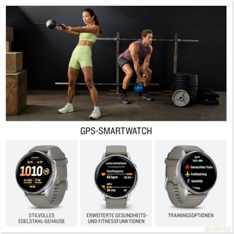 Garmin - Venu 4 45mm - black/silver grey