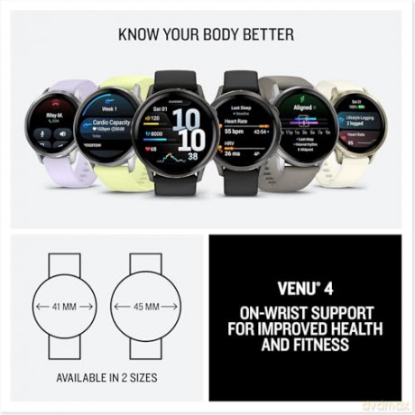 Garmin - Venu 4 45mm - gray/silver lemon
