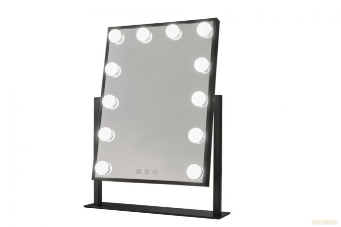 Glow Up- Makeup Artist Mirror - Square Tilt w. 12 LED Lamps - Black