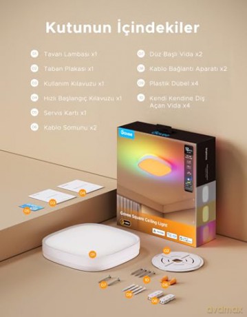Govee - Square Smart Ceiling Light 12inch