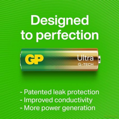 GP - Ultra Alkaline Battery, Size D, 13AU/LR20, 1.5V (2-pack)