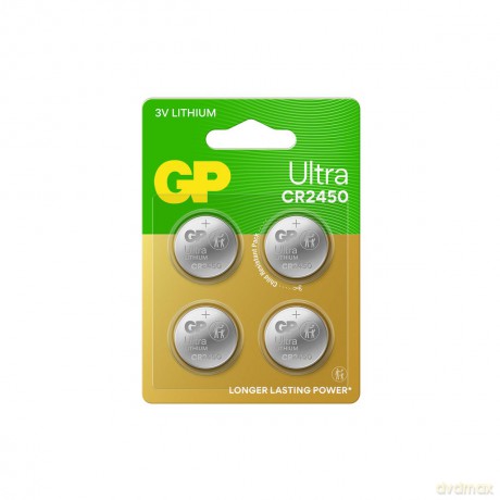 GP - Ultra Lithium Cell Battery CR2450, 3V (4-pack)
