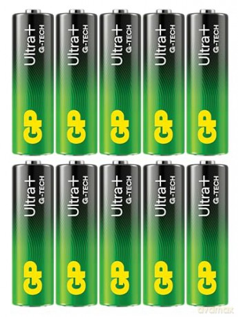 GP - Ultra Plus Alkaline Battery, Size AA, 15AU/LR6, 1.5V (10-pack)