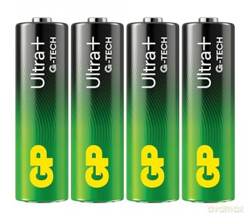 GP - Ultra Plus Alkaline Battery, Size AA, 15AU/LR6, 1.5V (4-pack)