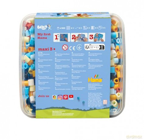 Hama - Maxi Bucket of Beads+Plate, Bluey (388756)