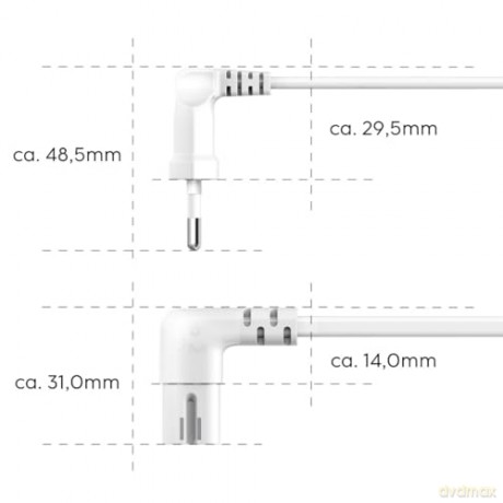 Hama 2-pole power cable with angled Euro 8 plug