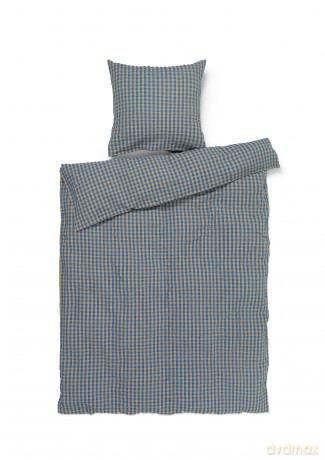 Juna - Bk&Blge Bed Linen - Blue/Ochre - 140x220 cm