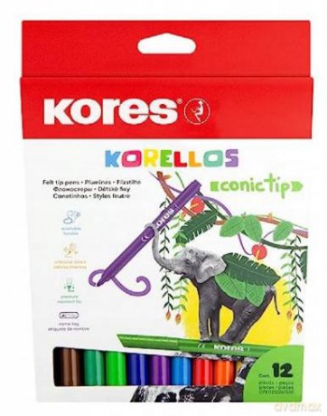 Kores - Conical Tip Markers - 12 Pack (729043)
