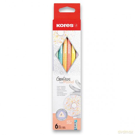 Kores - Grafitos Style - Pastel - 6-pack - School Pencils (792803)