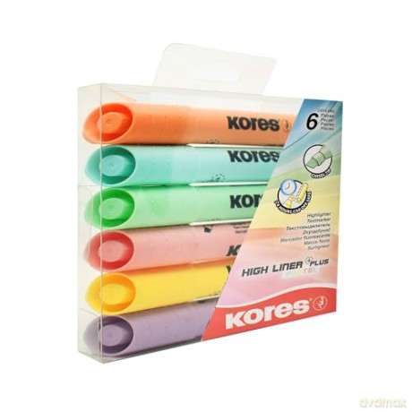 Kores - Highlighter - Pastel - 6-pack (736060)