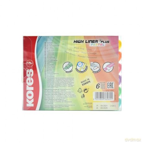 Kores - Highlighter - Pastel - 6-pack (736060)