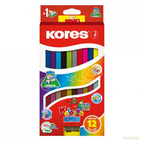 Kores - Kolores - Jumbo Dou 12 Coloured Pencils (93252)