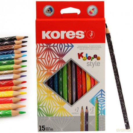 Kores - Kolores Style Colour Pencils - 15 Pack