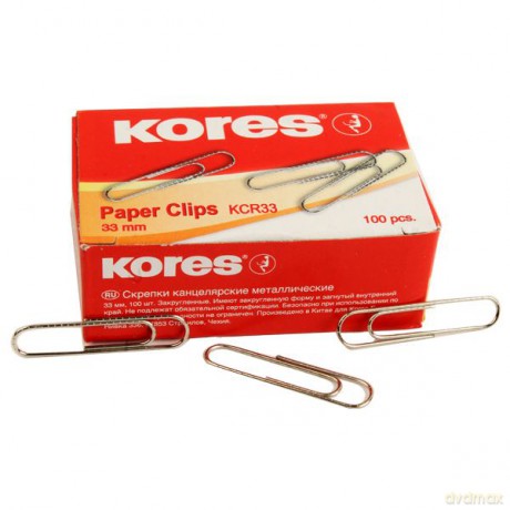 Kores - Paper Clips 33 mm - 100 pcs. (743011)
