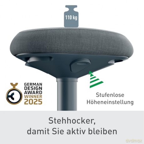 Leitz - Standing stool Active Comfort seat dark grey