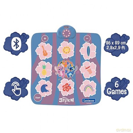 Lexibook - Disney Electronic, Bluetooth and luminous dance mat Stitch (DM10D) [GRA]