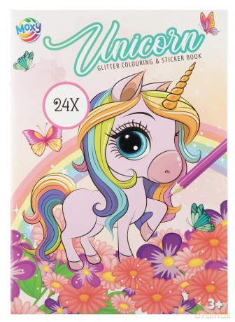 Moxy - Glitter Colouring Sticker Book - Unicorn