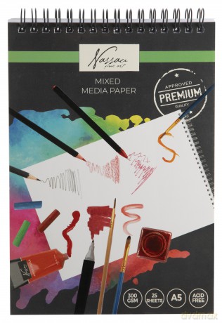 Nassau - A5 mixed media paper, 25 pcs (AR0308)