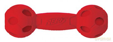 NERF - Nerf Dog Squeak Barbell - Green/Red - Medium