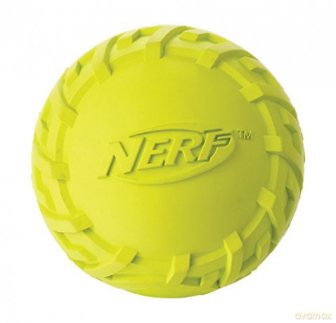 NERF - Nerf Dog Tire Squeak Ball - Green/Red - Medium, 7.6cm