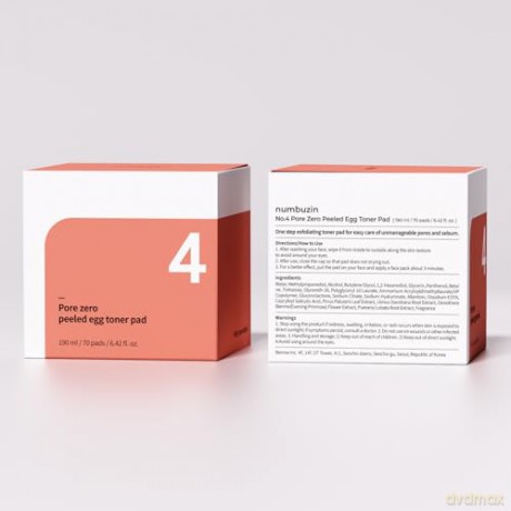 Numbuzin - No.4 Pore Zero Peeled Egg Toner Pad