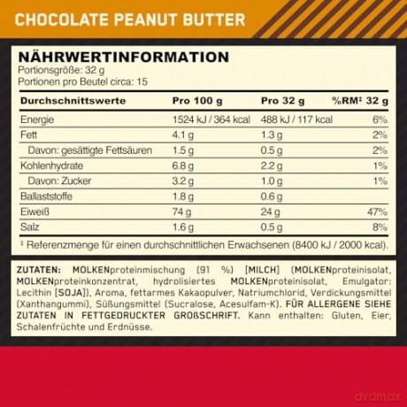 Optimum Nutrition - Gold Standard 100% Whey - Chocolate Peanut Butter - 480 g