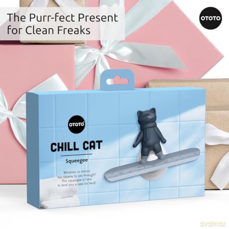 Ototo - Chill Cat Squeegee - Muted Grey and Dark Blue - Compact