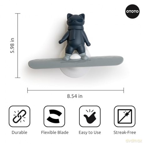 Ototo - Chill Cat Squeegee - Muted Grey and Dark Blue - Compact