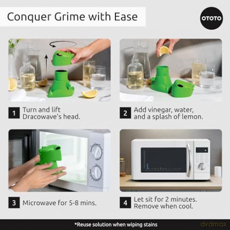Ototo - Dracowave Microwave Cleaner - Grn - Compact size to fit most standard microwaves