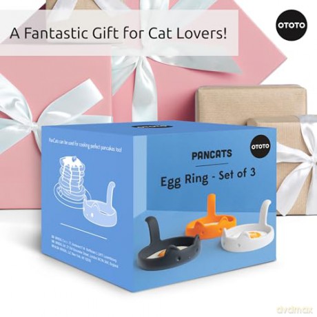 Ototo - Egg Mould - PanCats - Hvid, Gr, Orange