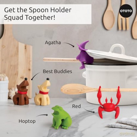 Ototo - Spoon and Pot Lid Holder - Green - HopTop compact