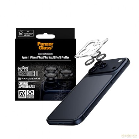 PanzerGlass - Hoops Ceramic II Camera Lens Protector - iPhone 17 Pro/17 Pro Max/16 Pro/16 Pro Max