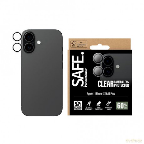 PanzerGlass - SAFE. Camera Lens Protector Transparent - iPhone 17/16/16 Plus