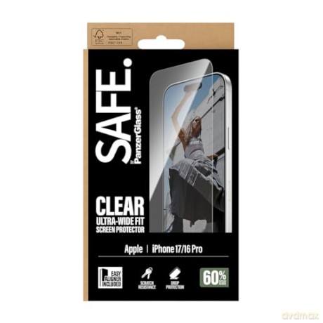 PanzerGlass - SAFE. Screen Protector - iPhone 17/iPhone 16 Pro - UWF w. EasyAligner