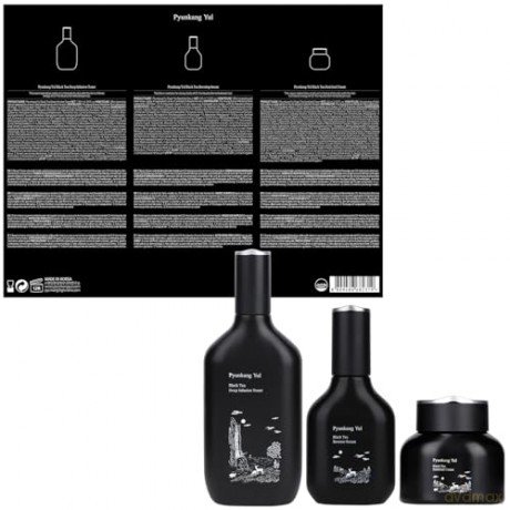 Pyunkang Yul - Black Tea Line Gift Set - Deep Infusion Toner 130 ml + Boosting Serum 45 ml + Enriched Cream 60 ml
