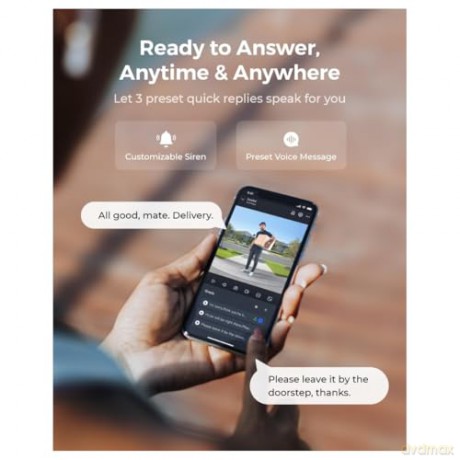 Reolink - Video Doorbell (Battery) Smart 2K Wi-Fi - Black