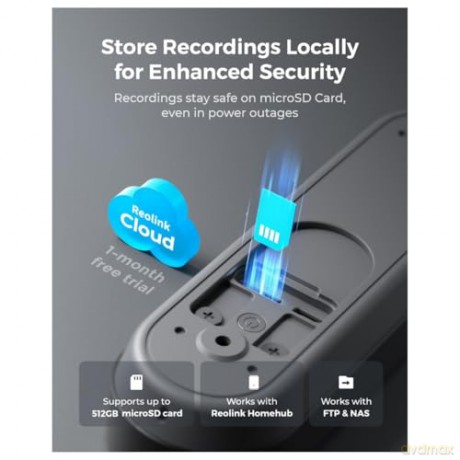 Reolink - Video Doorbell (Battery) Smart 2K Wi-Fi - Black