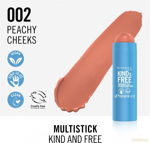 Rimmel - Kind & Free Multi-Stick - 002 Peachy Cheeks