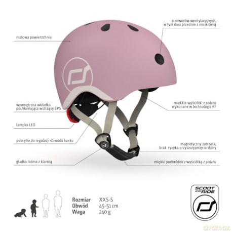 Kask dziecięcy Scoot and Ride - Helmet XXS - 45 - 51cm - wildberry (SR-00081)