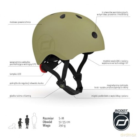 Scoot and Ride - Kids Helmet S-M - 51 - 55cm - olive (00008)