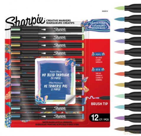 Sharpie - Creative Acrylic 12âBlister - Earth Tones - Brush Tip (2223313)