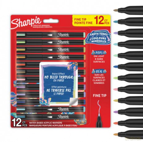 Sharpie - Creative Acrylic 12âBlister - Earth Tones - Fine Tip (2212911)